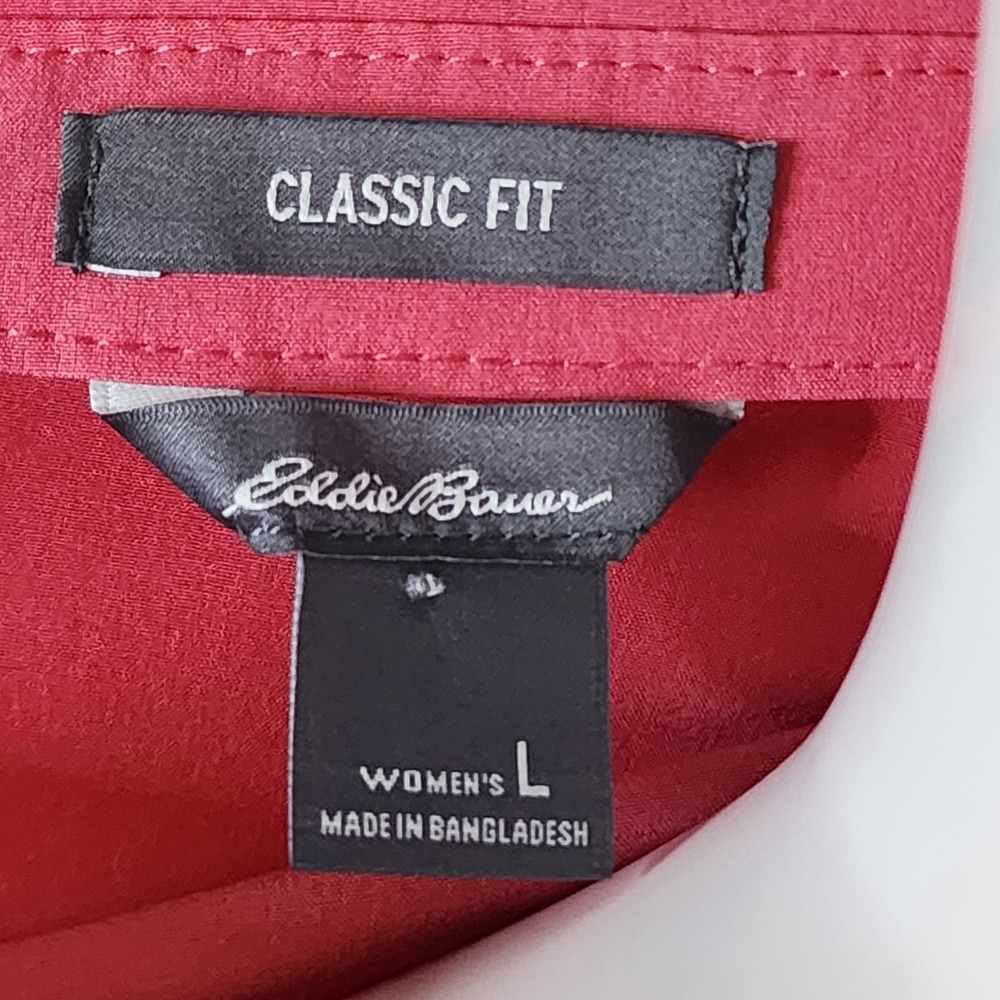 Eddie Bauer Top Womens L Large Coral Pink Classic Fit Departure Shirt Outdoor - Picture 5 of 7